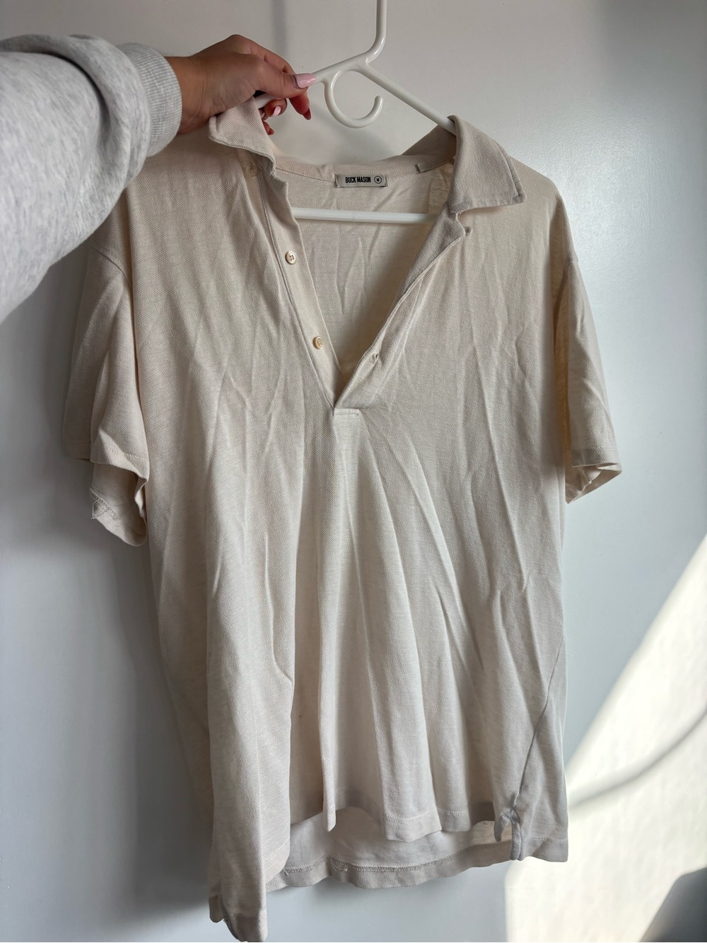 Buck Mason Cream Polo Classic Short Sleeve Shirt